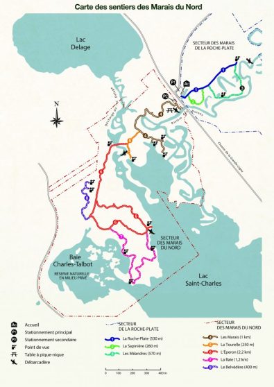 carte sentier des marais du nord québec randonnée automne canada