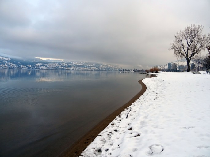 Hiver à Kelowna, City Park, Vallée d'Okanagan, Canada