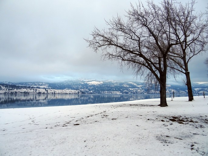 Kelowna, Colombie britannique, Vallée d'Okanagan en hiver, Canada