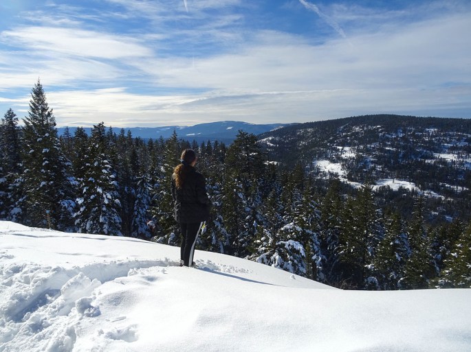 Randonnée raquette Telemark Kelowna panorama ridge trail, okanagan valley Canada