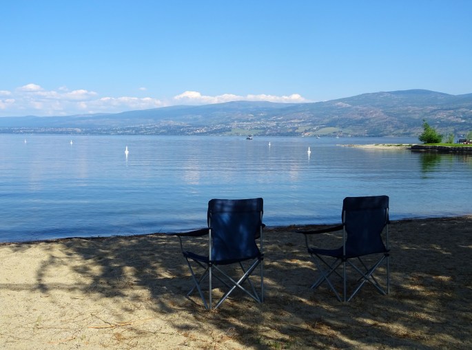 Plage à Kelowna, Westbank, Vallée d'Okanagan, Canada