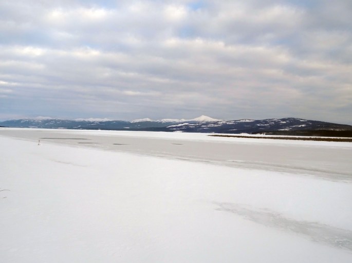 Le Lac Tagish gelé, Yukon Territory, Canada