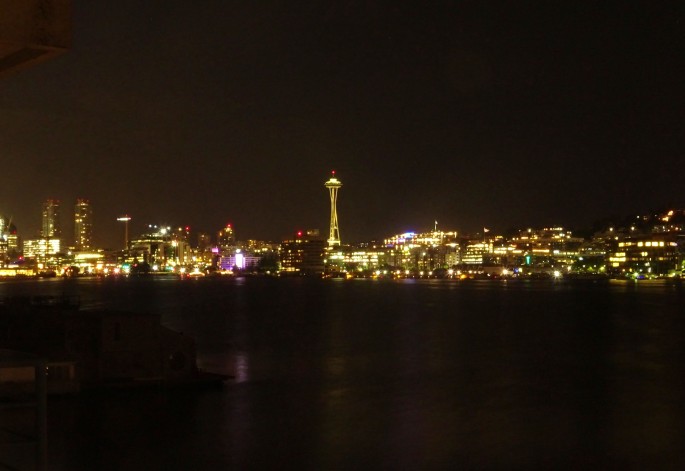 Vue de nuit sur Seattle, Etats-Unis