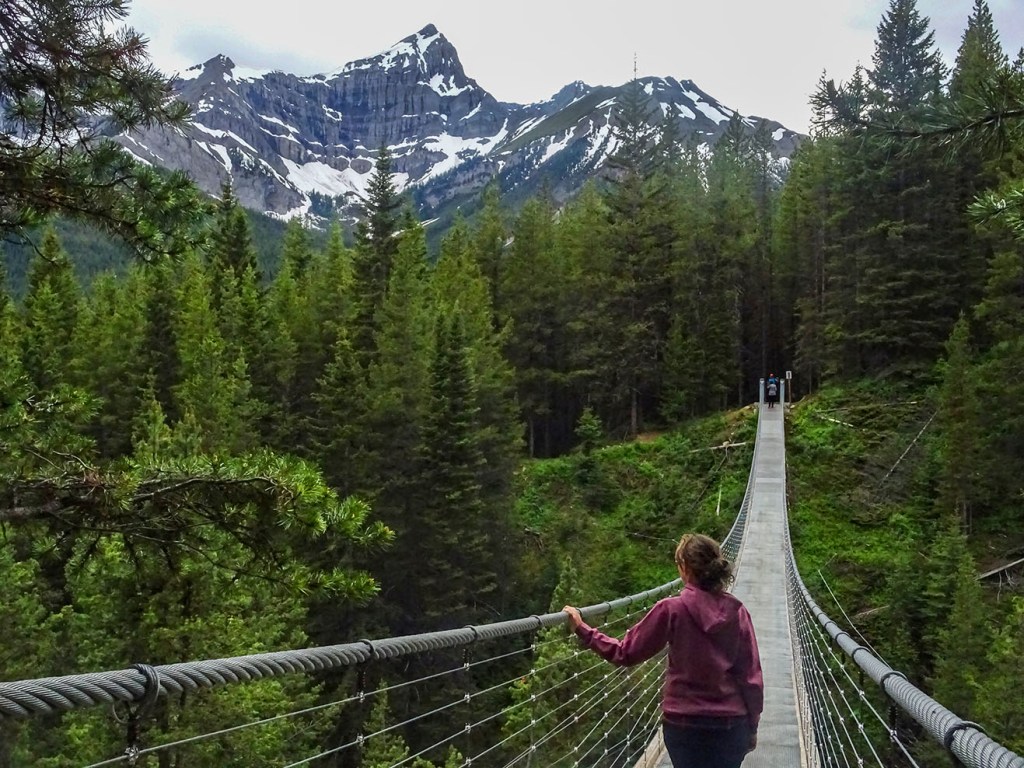 Pont suspendu Blackshale, Kananaskis, Alberta, Canada